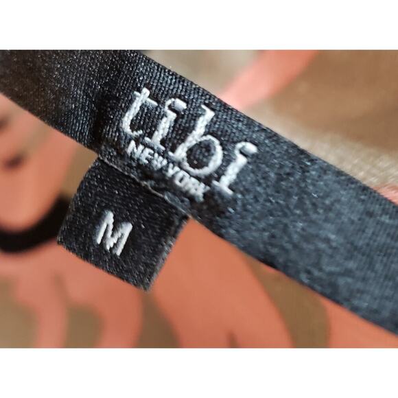 Tibi Knee Length Dress Womens Size Medium Multicolor Geometric One Shoulder Off - Picture 3 of 14